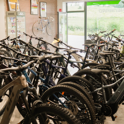 Photos de l'intérieur du magasin Cycles Henrard à Aubel - Coin VTT