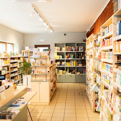 Photo de l'intérieur du commerce d'alimentation - le blé en herbe à Tilff - coin comptoir