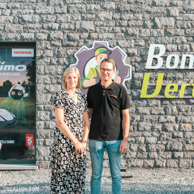 Façade du magasin Bonhomme Vert à Theux spécialisé en mobilier d'extérieur et jardinage.