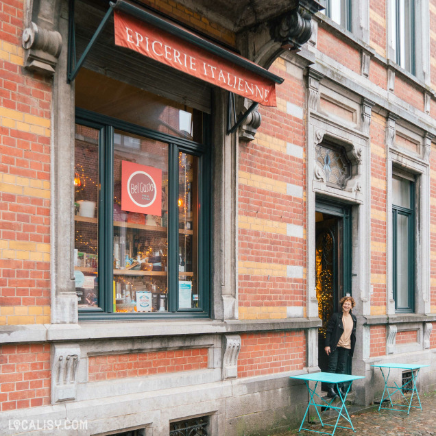 Façade extérieure de l'épicerie italienne Bel Gusto à Stavelot.